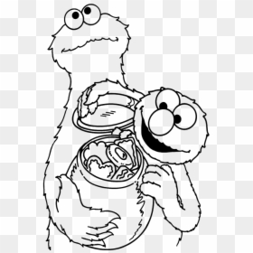 Elmo And Cookie Monster Coloring Page, HD Png Download - elmo png
