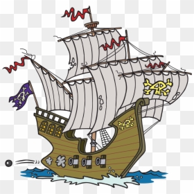 Pirate Ship Shooting Cannons, HD Png Download - ship png