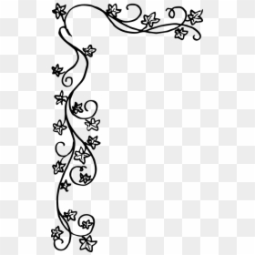 Floral Borders Black And White, HD Png Download - ivy png