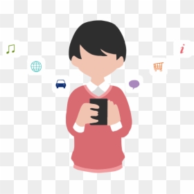 Man Using Medium Image - Using Smartphone Icon Png, Transparent Png - smartphone clipart png