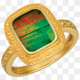 Tiffany Gold Tone Sterling Silver Ring By Korite Ammolite - Engagement Ring, HD Png Download - tiffany png