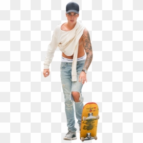 Justin Bieber Skateboarding - Justin Bieber On Skateboard Png, Transparent Png - justin bieber head png