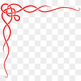 Red Scroll Border Clip - Black And White Vines Clip Art, HD Png Download - scroll frame png