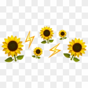 #emoji #crown #iphone #yellow #flower #aesthetic - Flower Emoji Crown Transparent, HD Png Download - black flower crown png