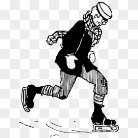 Old Fashioned Skater Svg Clip Arts - Man Skate Cartoon Black And White, HD Png Download - skater png