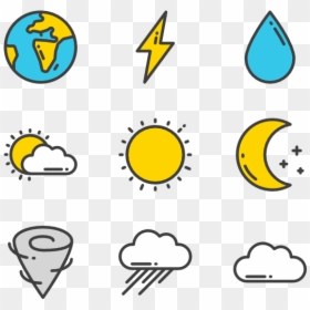 Weather Symbols Cartoon Transparent, HD Png Download - rain icon png