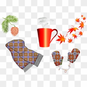 Autumn, Scarf, Mittens, Cold Weather, Hot Tea - Autumn, HD Png Download - mittens png