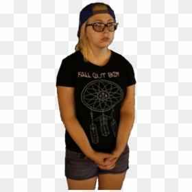 Fall Out Y T Shirt Clothing Black Sleeve Eyewear Joint - Active Shirt, HD Png Download - fall out boy png