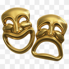 Actor Clipart Mask - Comedy Tragedy Masks Gold, HD Png Download - comedy tragedy masks png