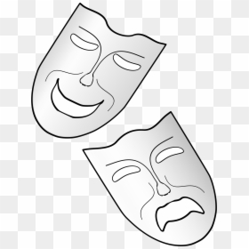 Free Comedy & Tragedy Masks Clip Art - Tragedy, HD Png Download - comedy tragedy masks png