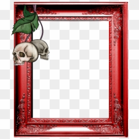 #mq #red #skull #cherry #frame #frames #border #borders - Transparent Skull Frames, HD Png Download - skull border png