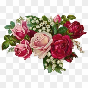 Rose, Vintage, Bouquet, Nature, Flower, Green, Pink - Victorian Happy Mothers Day, HD Png Download - flower vintage png