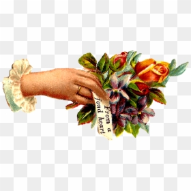 Hand Wishes Vintage - Flower In Hand Wishes, HD Png Download - flower vintage png