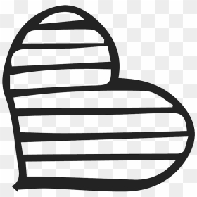 Transparent Distressed Heart Clipart - Black And White Striped Heart, HD Png Download - black stripe png