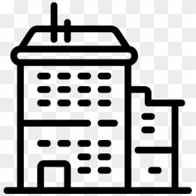 Hospital Cartoon Black And White, HD Png Download - black building icon png