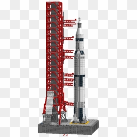 Lego Saturn V Launch Tower Instructions, HD Png Download - rocket launch png