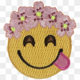 Caritas Feliz Bordadas A Mano, HD Png Download - monkey emoji with flower crown png