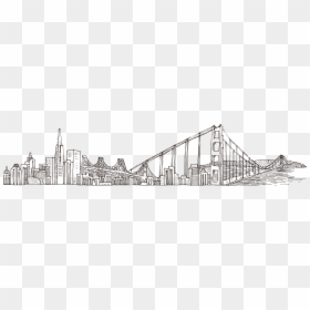 Brooklyn Bridge Golden Gate Bridge Drawing Vector Graphics - Brooklyn Bridge Drawing Png, Transparent Png - bridge vector png