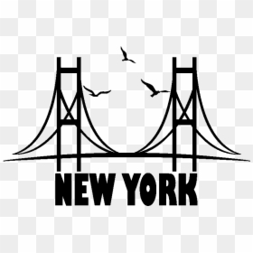 Stickers Muraux New York - New York Bridge Logo, HD Png Download - bridge vector png