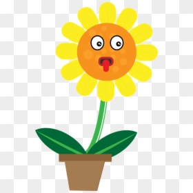 Sun Flower, Character Animation, Cute - Sunflower Drawing Kid, HD Png Download - cute sun png