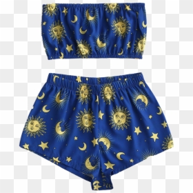 #cute #style #cuteoutfit #niche #png #stylish #moon - Sun And Moon Bandeau And Shorts Set, Transparent Png - cute sun png
