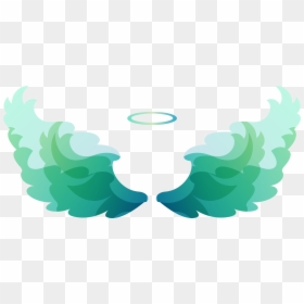 Vector Green Angel Halo Wings Png Download - Transparent Angel Halo Clipart, Png Download - angel wings and halo png