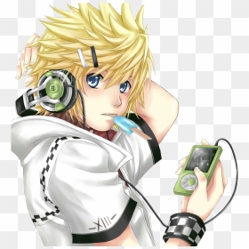 Transparent Anime Headphones Png - Kingdom Hearts Anime Gif, Png Download - roxas png