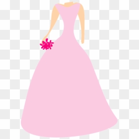 Wedding Invitation Bridal Shower Clip Art - Gaun Pengantin Vektor Png, Transparent Png - pink dress png
