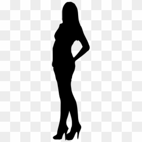 Woman Silhouette - Profile Woman Silhouette Full Body, HD Png Download - woman standing silhouette png