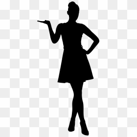 Woman With Hand On - Woman Hand On Hip Silhouette, HD Png Download - woman standing silhouette png