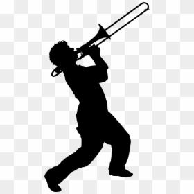 Transparent Trombone Png - Trombone Marching Band Clipart, Png Download - band silhouette png