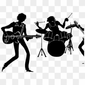 Transparent Music Band Png - Rock Band Silhouette Png, Png Download - band silhouette png