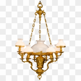 Century Ornament 19th Chandelier Brass Bronze Clipart - 19 Century Chandeliers, HD Png Download - chandelier silhouette png