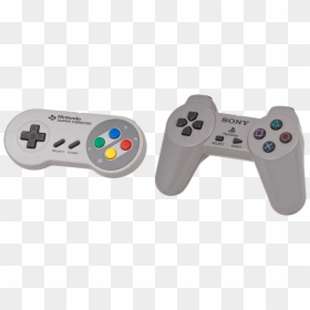 Super Famicom And Sony Playstation Controllers - Super Famicom Controller Original, HD Png Download - nintendo 64 controller png