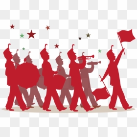Transparent Crowd Silhouette Png - Marching Band Silhouette Png, Png Download - band silhouette png