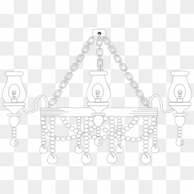 Chandelier, Plafonnier, Silhouette, Blanc - วาด รูป โคม ไฟ เพดาน, HD Png Download - chandelier silhouette png