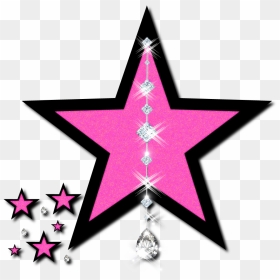 Hd Pink And Black, HD Png Download - gold glitter star png
