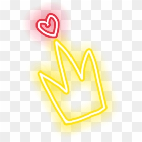 Glow Sticker Heart Crown Glowsticker Freetoedit - Neon Sign, HD Png Download - neon heart png