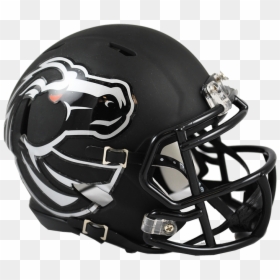 Boise State Broncos Riddell Mini Speed Helmet - Matte Black Helmet Football, HD Png Download - black football helmet png