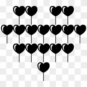 Attractive Heart Balloon Of Multiple Hearts Balloons - Coração Varios, HD Png Download - heart balloons png