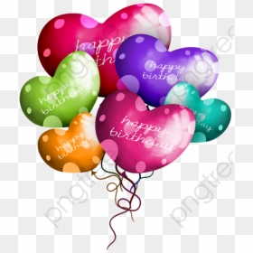Balloons Clipart Happy Birthday - Happy Birthday Hearts Balloons Png Transparent, Png Download - heart balloons png
