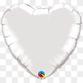 Silver Heart Balloon - White Heart Foil Balloon, HD Png Download - heart balloons png