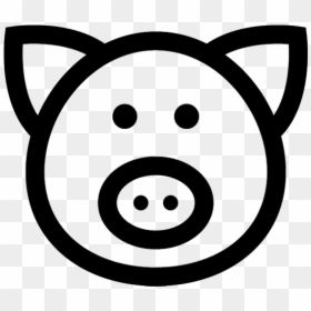 Black And White Pig Face Clipart, HD Png Download - pig emoji png