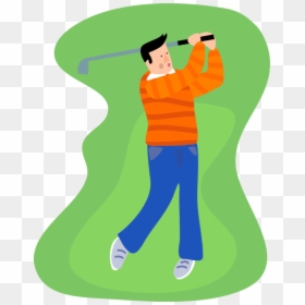 Standing,human Behavior,grass - Guy Playing Golf Png, Transparent Png - golf grass png