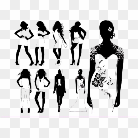 Model Fashion Runway Silhouette - Fashion Background Black And White, HD Png Download - runway model png