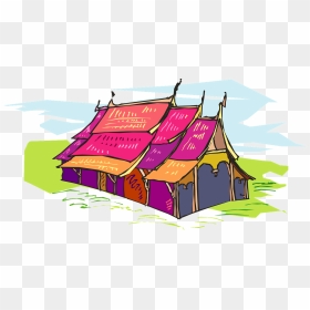 Tent, Colored, Circus, Entertainment, Carnival - 房屋 矢量 图, HD Png Download - carnival tent png