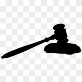 Black Judge Hammer Law Transparent Background - Silhouette, HD Png Download - judge hammer png