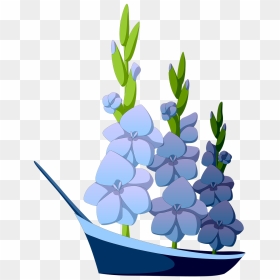 Gladiolus, Blue, Flowers, Ship, Sailboat, Three-masted, HD Png Download - gladiolus png