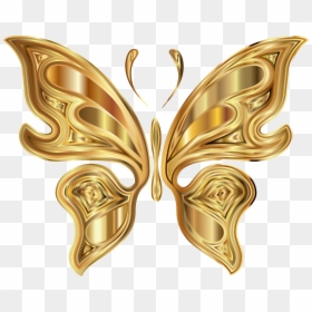 Prismatic Butterfly 7 Clip Arts - Gold Butterflies Clipart, HD Png Download - butterfly wing png
