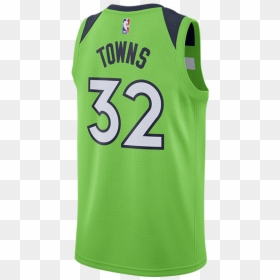 Kat Timberwolves Jersey Green, HD Png Download - karl anthony towns png